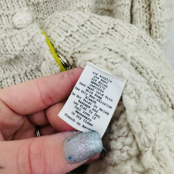 Lux Knit Button Up Cardigan Tan Wool Blend Women’s Size XS - Picture 7 of 9